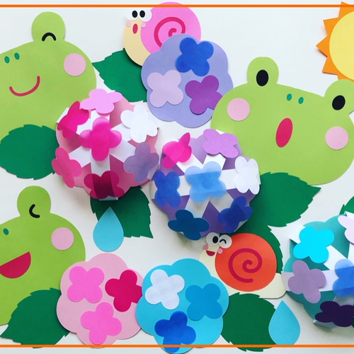 立体！◉壁面飾り 6月◉ 梅雨 あじさい かえる 保育園 幼稚園 雑貨