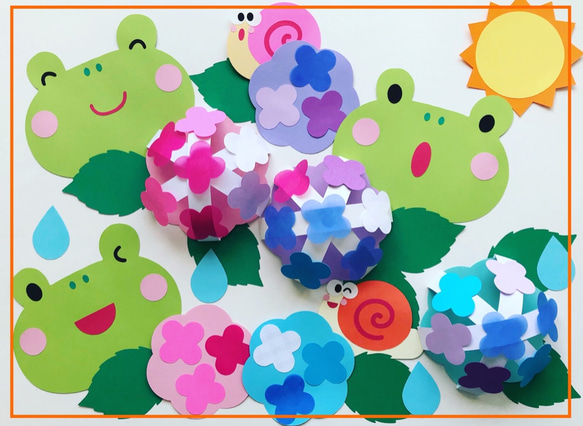 立体！◉壁面飾り 6月◉ 梅雨 あじさい かえる 保育園 幼稚園 雑貨