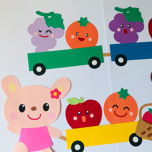 壁面飾り 9月 10月 11月うさぎ くま 列車 保育園 ガーランド 施設 製作