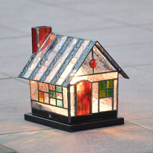 ステンドグラス ランプ ハウス3 室内用 室内照明 テーブル