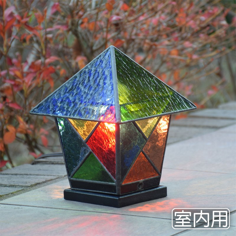ステンドガラス ランプ ランタン 4 室内用 卓上灯 間接照明 テーブルライト