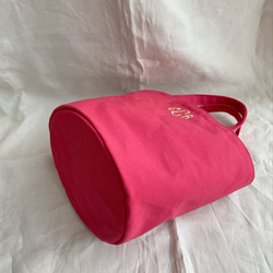 イニシャル刺繍トートバッグ　ピンク 2枚目の画像