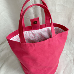 イニシャル刺繍トートバッグ　ピンク 5枚目の画像