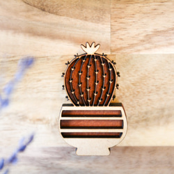 Cactus Magnet No.10  レーザーカット磁石　サボテン磁石　マグネット木製磁石　ウッドマグネット  【 1枚目の画像