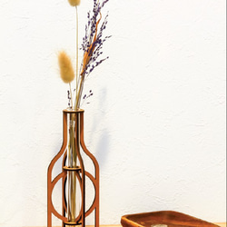 フラワーベース No. 3 - Round 花瓶　レーザーカットデザイン　おしゃれインテリア 4枚目の画像