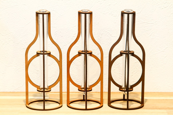 フラワーベース No. 3 - Round 花瓶　レーザーカットデザイン　おしゃれインテリア 8枚目の画像