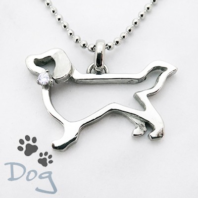 犬 ゴールデンレトリバー ネックレス シルバー スワロフスキー 可愛い いぬ ペンダント ペットと暮らす2021