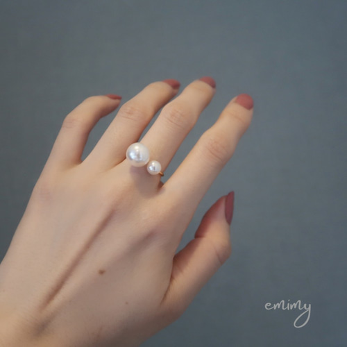 ☆再々…販☆二粒パールリング[b] 指輪・リング emimy 通販