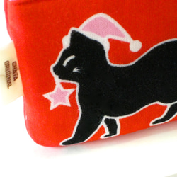 ネコのクリスマス/ふわふわコインケースB　パスケース 3枚目の画像