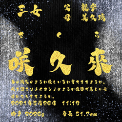 【和柄　銀箔模様】日本の伝統文様の、一流書道家文字の命名書42 2枚目の画像