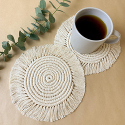 Macrame/編織手作/table mat/小型桌墊2入/圓形A款 第2張的照片