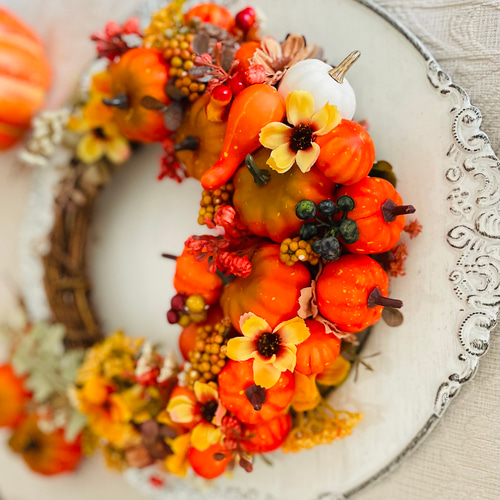 オレンジ系 ハロウィンリース OLS-org30001 No.wreath-15516