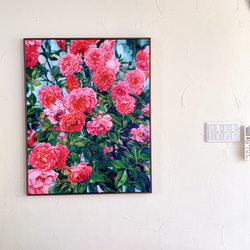 絵画のクッションカバー　45×45 「roses garden 」薔薇 6枚目の画像
