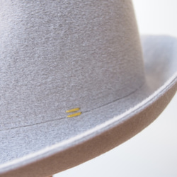 Fur Velour Soft Hat - grey × yellow 2枚目の画像
