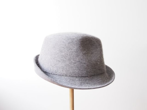 Stitched Soft Hat - light grey × blue 5枚目の画像