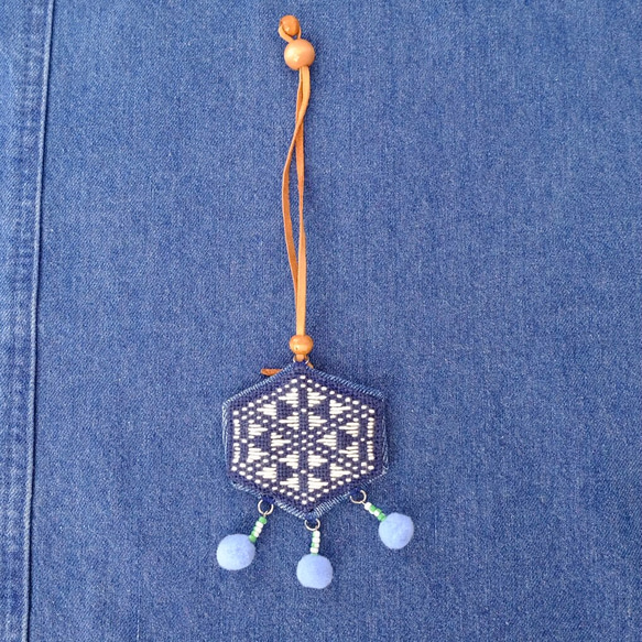 Kogin 刺繡包魅力白色算盤☺︎ 國際象棋鑰匙 pom pom 第5張的照片