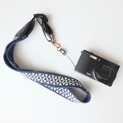 Kogin sashimi 輕巧數位相機相機背帶 靛藍 [刺繡☺︎牛仔重製]⌘客製化⌘ 第10張的照片