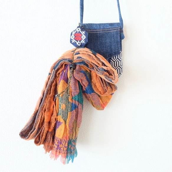Kogin刺繡手套架靛藍[刺繡☺︎手套架]圍巾架☺︎吊飾 第3張的照片