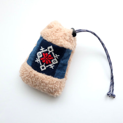 Kogin 刺繡蓬鬆抽繩小袋靛藍色【抽繩包☺︎刺繡】Boa ☺︎毛皮⌘訂製⌘Boa 2023 第1張的照片