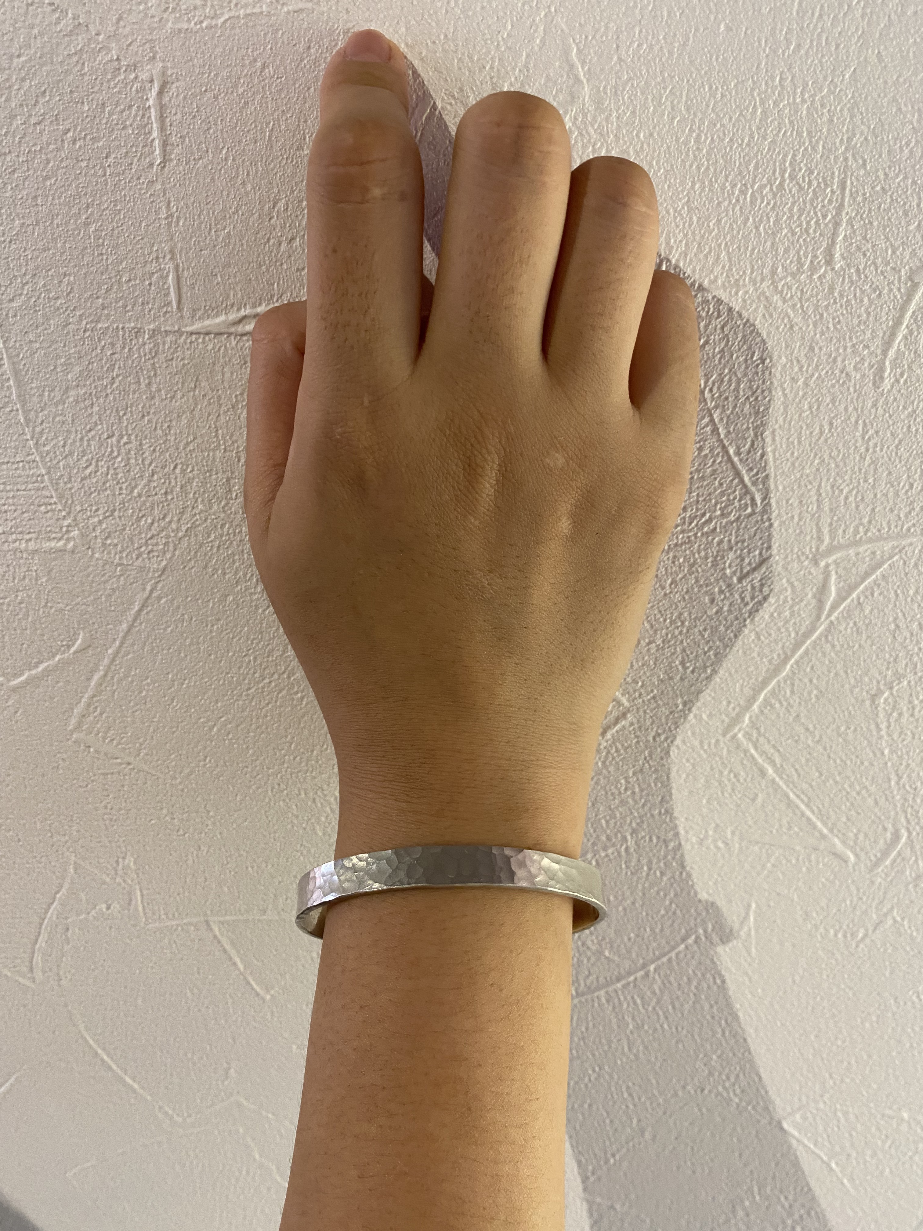 <B003> silver 槌目シンプルバングル