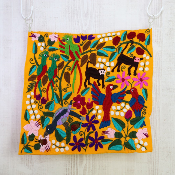 メキシコ 手織り シナカンタン刺繍 クッションカバー 40 45 06 3枚目の画像