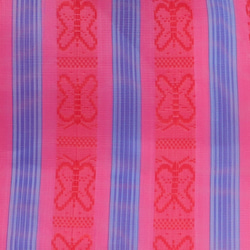 メキシコ製 ストラップ付メルカドメッシュトートバッグ（М）ピンク×ブルーA 03_2 2枚目の画像