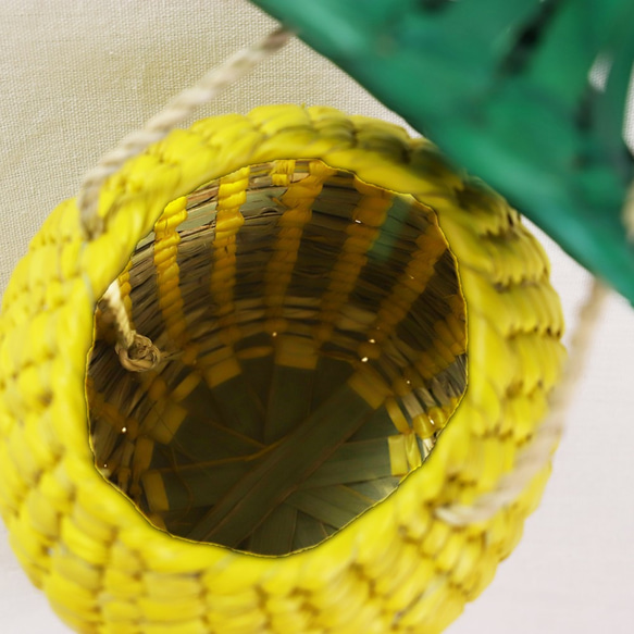 メキシコ手編み パイナップル シュロ製 カゴバッグ 6枚目の画像
