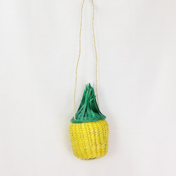 メキシコ手編み パイナップル シュロ製 カゴバッグ 7枚目の画像