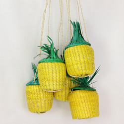 メキシコ手編み パイナップル シュロ製 カゴバッグ 9枚目の画像