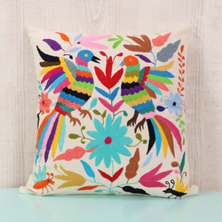 メキシコの伝統的なテナンゴ刺繍 クッションカバー メキシコ テナンゴ地方 オトミ刺繍 クッションカバー 45 × 45cm 21