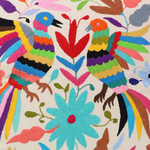 メキシコ テナンゴ地方 オトミ刺繍 クッションカバー 45 × 45cm 21