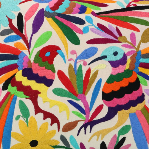 メキシコ テナンゴ地方 オトミ刺繍 クッションカバー 45 × 45cm 23