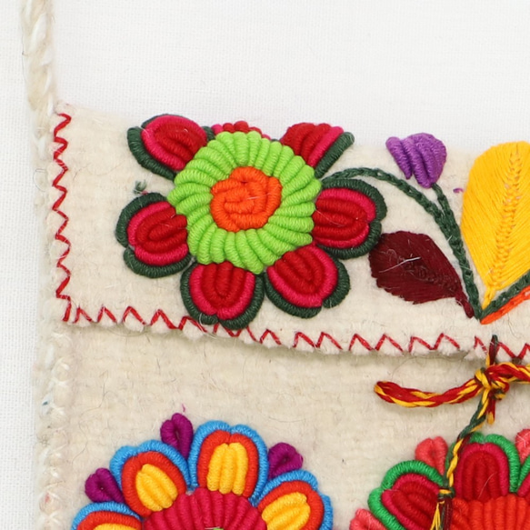 メキシコ製 ウールバッグ 刺繍ポシェット ショルダーバッグ 002 2枚目の画像