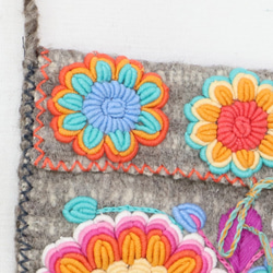 メキシコ製 ウールバッグ 刺繍ポシェット ショルダーバッグ 004 2枚目の画像