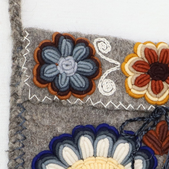 メキシコ製 ウールバッグ 刺繍ポシェット ショルダーバッグ 008 5枚目の画像