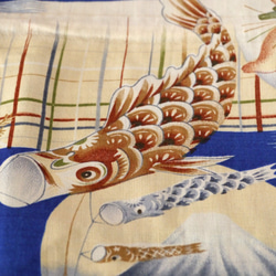 【アンティーク】着物　浴衣　巾着袋　幸せを呼ぶFUGURO　めでた尽くし＜金太郎と鯉のぼり＞中サイズ 4枚目の画像