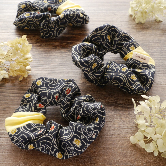 Kimono Yukata Scrunchie 帶來幸福的髮飾 梅花句 第4張的照片