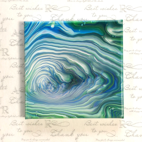 抽象画　絵画(ブルー) アートパネル アートパネル BWA120 水の抽象 50x50cm 抽象画 絵画 50角 青 海