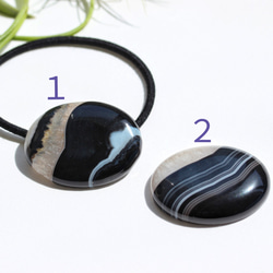 再販＊天然石ヘアゴム【三日月天然アゲート（めのう）】桜 ヘアゴム