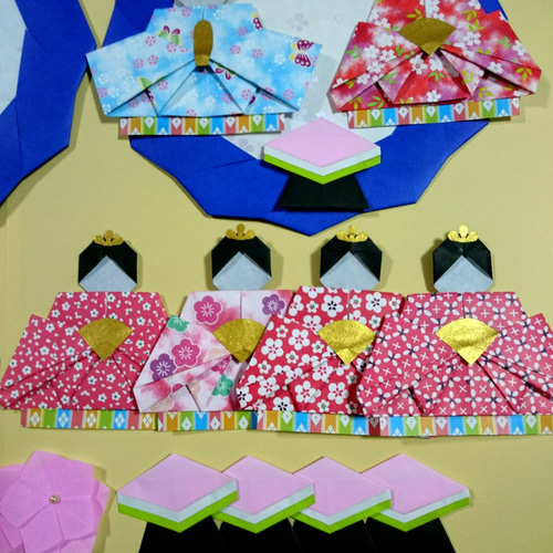 折り紙 リース キット おひなさま ひなまつり 5組セット 壁面 飾り