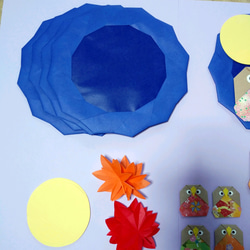 折り紙 リース キット ふくろうの親子 秋 壁面飾り　5組セット 3枚目の画像