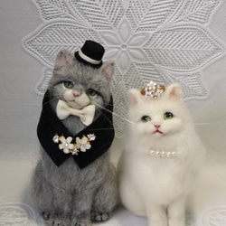 ☆マリンの家☆羊毛フェルト　猫　ウェルカムドール　ハンドメイド　ねこ　ネコ　フェルト猫　結婚　結婚式　プレゼント 3枚目の画像