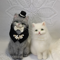 ☆マリンの家☆羊毛フェルト　猫　ウェルカムドール　ハンドメイド　ねこ　ネコ　フェルト猫　結婚　結婚式　プレゼント 4枚目の画像