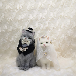 ☆マリンの家☆羊毛フェルト　猫　ウェルカムドール　ハンドメイド　ねこ　ネコ　フェルト猫　結婚　結婚式　プレゼント 5枚目の画像