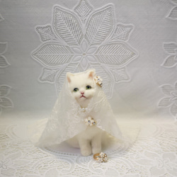 ☆マリンの家☆羊毛フェルト　猫　ウェルカムドール　ハンドメイド　ねこ　ネコ　フェルト猫　結婚　結婚式　プレゼント 6枚目の画像