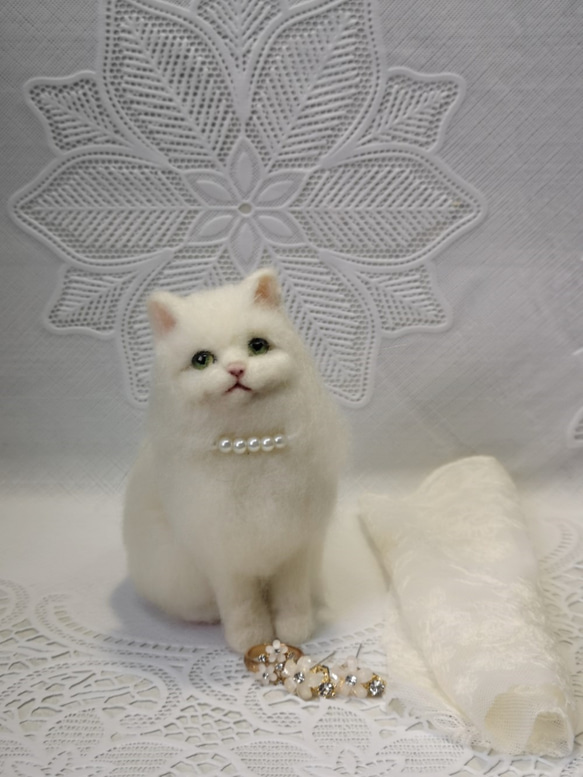 ☆マリンの家☆羊毛フェルト　猫　ウェルカムドール　ハンドメイド　ねこ　ネコ　フェルト猫　結婚　結婚式　プレゼント 7枚目の画像