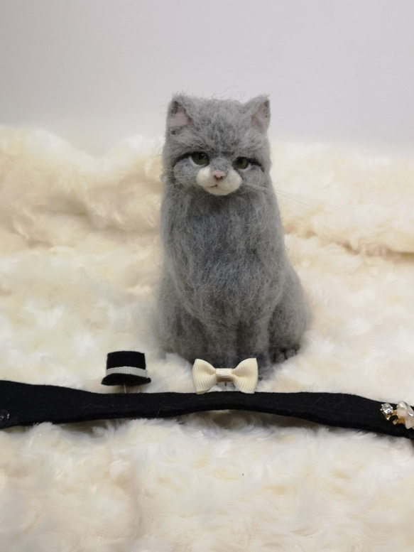 ☆マリンの家☆羊毛フェルト　猫　ウェルカムドール　ハンドメイド　ねこ　ネコ　フェルト猫　結婚　結婚式　プレゼント 8枚目の画像