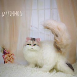 羊毛フェルト ロングヘアキャット～くつろポーズ 猫 ノルウェー
