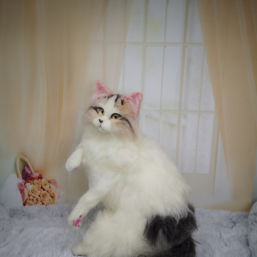 ☆マリンの家☆羊毛フェルト 猫 ラガマフィン ハンドメイド ねこ ネコ