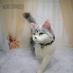 ☆マリンの家☆羊毛フェルト　猫　三毛猫　ハンドメイド　ねこ　ネコ　フェルト猫　ペットロス　虹の橋　羊毛フェルト猫 2枚目の画像